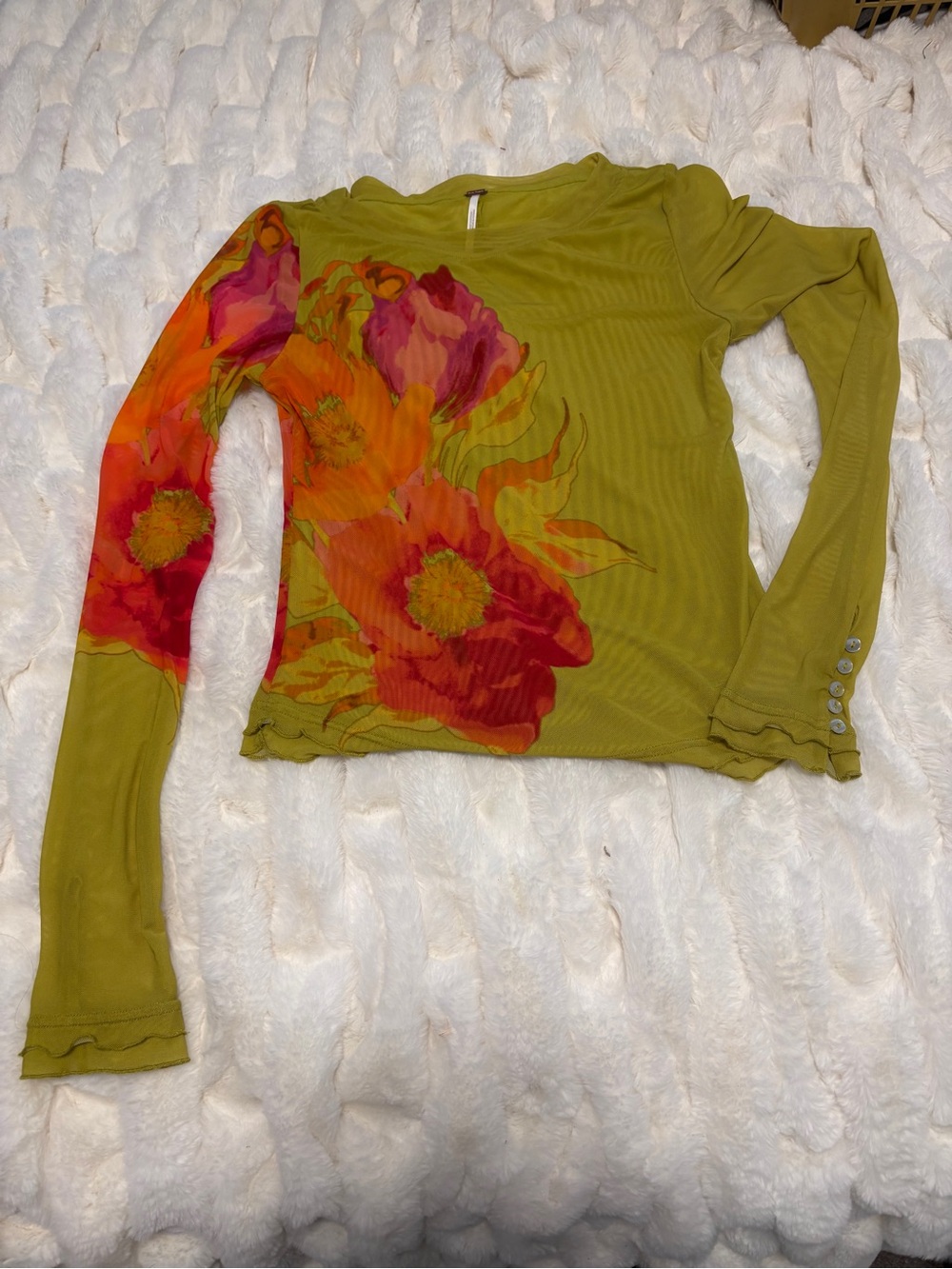 Lilly Printed Boat Neck Long Sleeve Top, Citron Combo medium - Picture 4 of 8